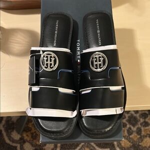 Tommy Hilfiger Black Slides for Women